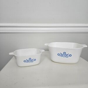 Corning Ware Blue Cornflower Casserole P-1 3/4-B Petite & 1 3/4 USA Kitchen Ware